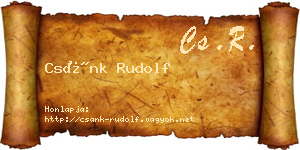 Csánk Rudolf névjegykártya